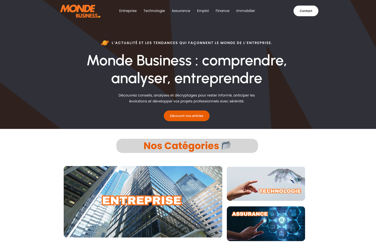 page d'accueil Monde-business.fr