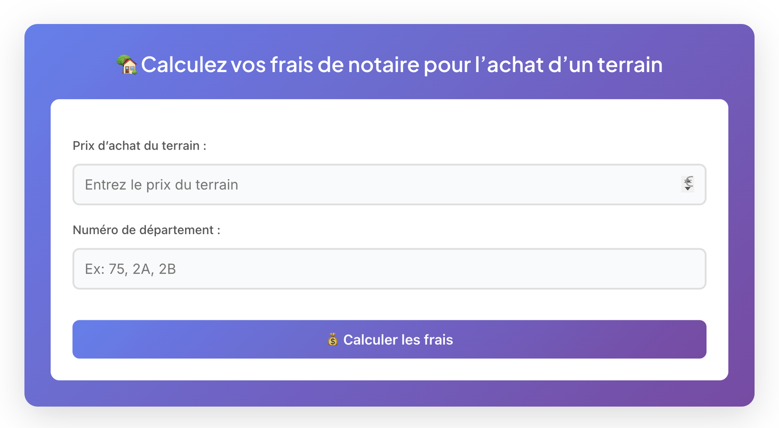 calculette frais notaire terrain immobilier capsud​