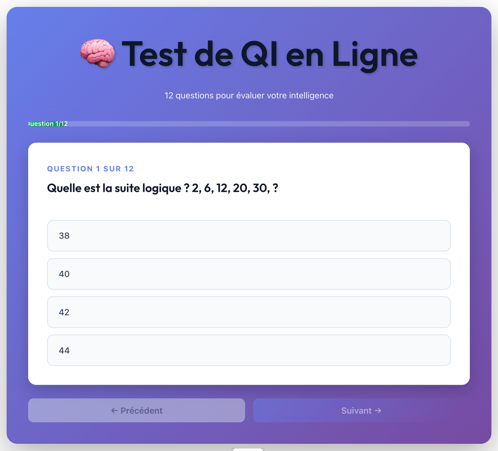 test qi gratuit scolinfo